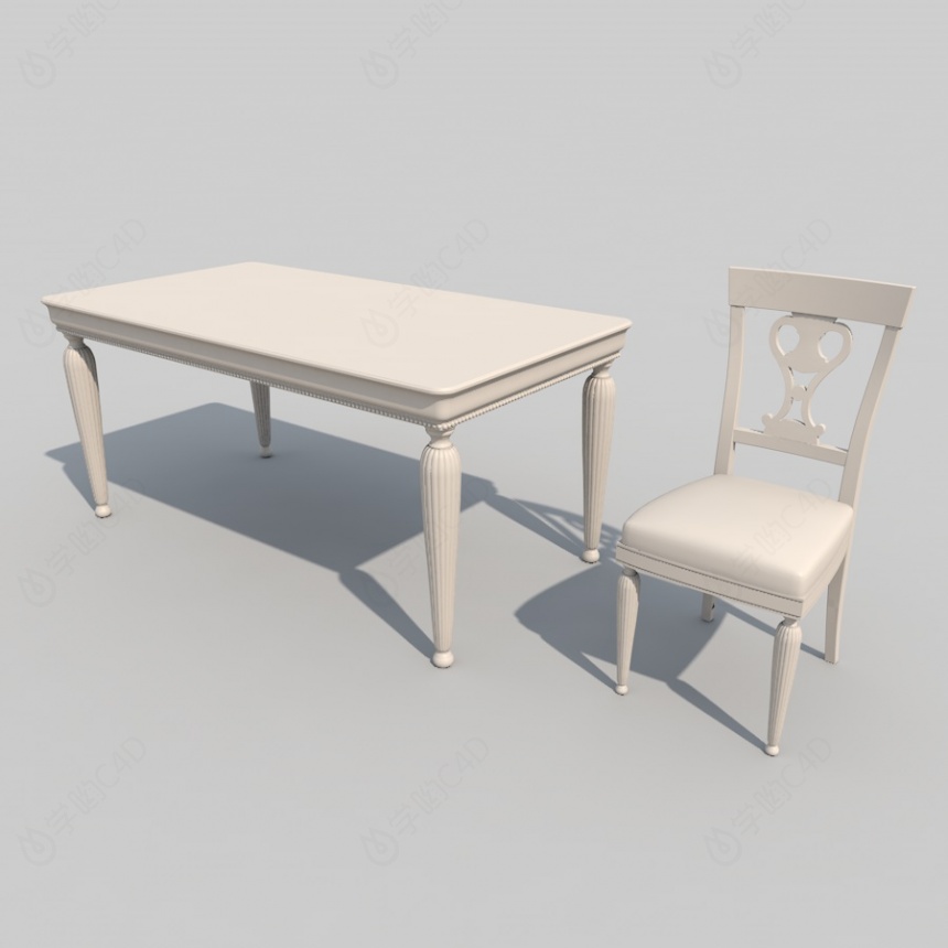欧式家具餐厅椅子C4D模型