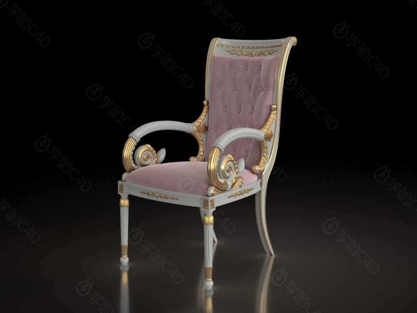 欧式家具实木椅子C4D模型
