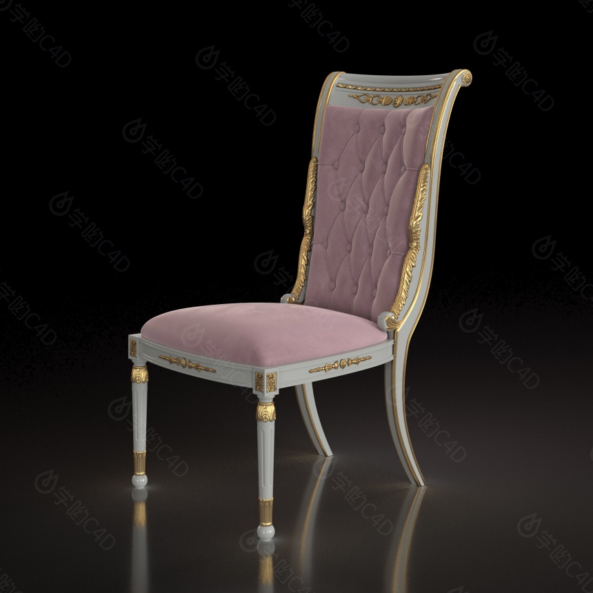 欧式家具实木椅子C4D模型