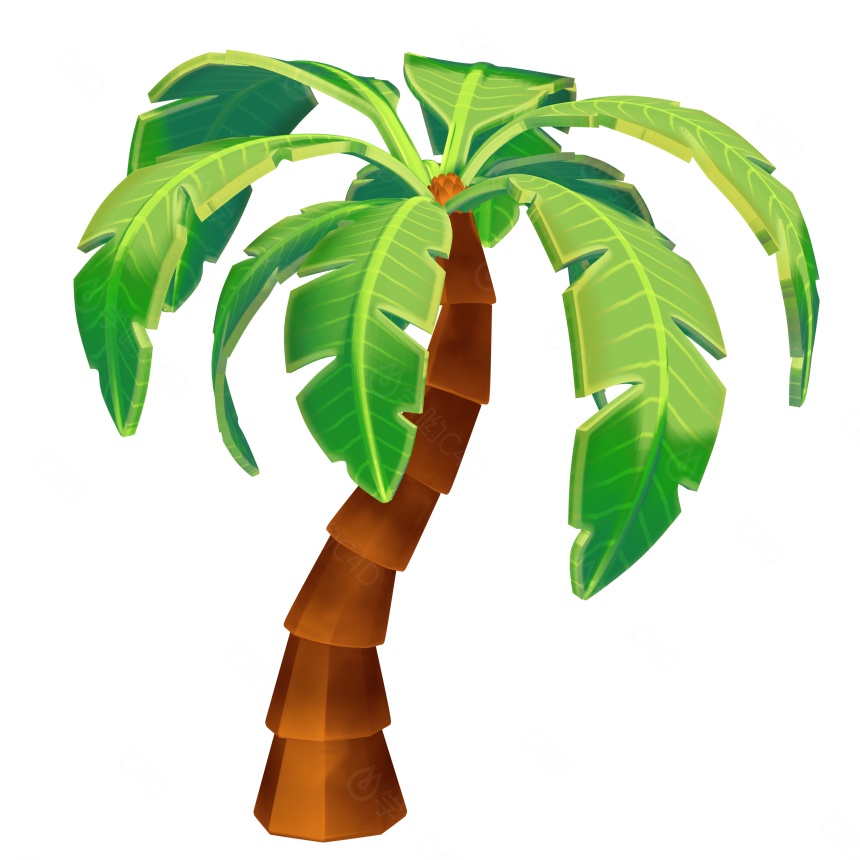 卡通植物绿植热带树木芭蕉树C4D模型
