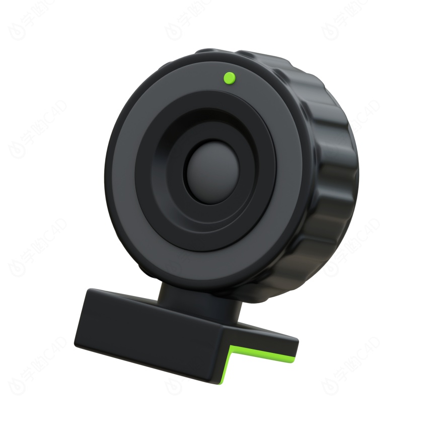 卡通图标摁扭电子产品家用室内室外监控监视器摄像头圆形小型C4D模型
