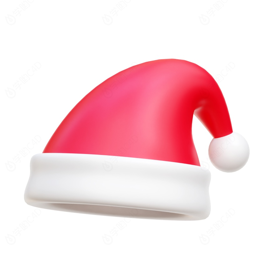卡通圣诞节圣诞树常见装饰用品服饰圣诞装圣诞帽子C4D模型