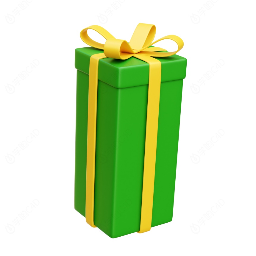 卡通圣诞节圣诞树常见装饰用品圣诞树下礼物盒包装盒	C4D模型