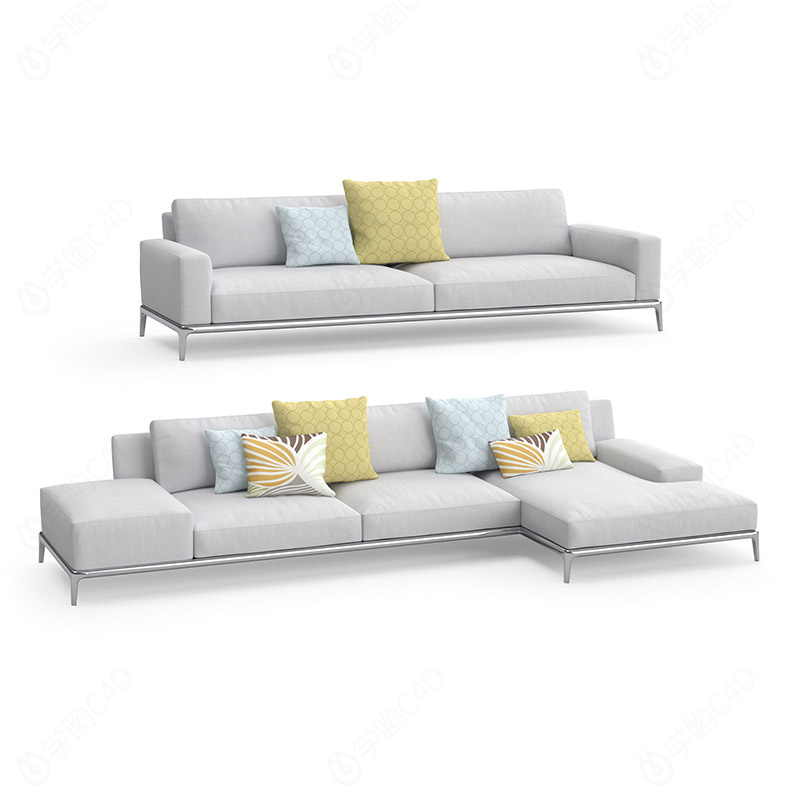 大户型简约休闲沙发组合C4D模型