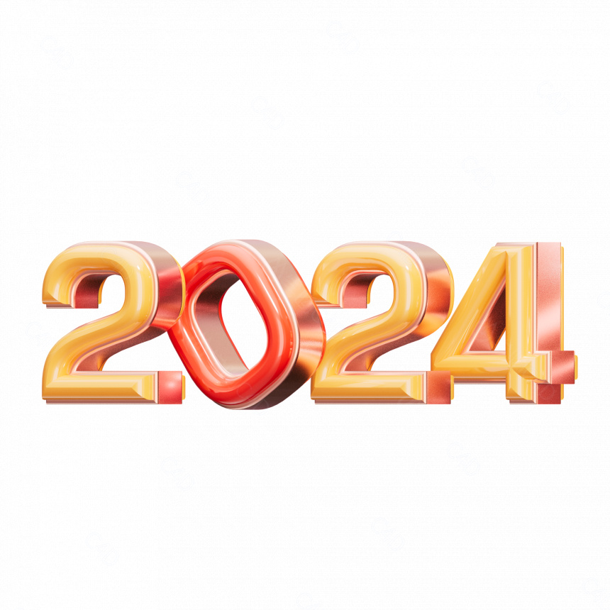 3D立体2024新年跨年龙年龙创意果冻感艺术字C4D模型