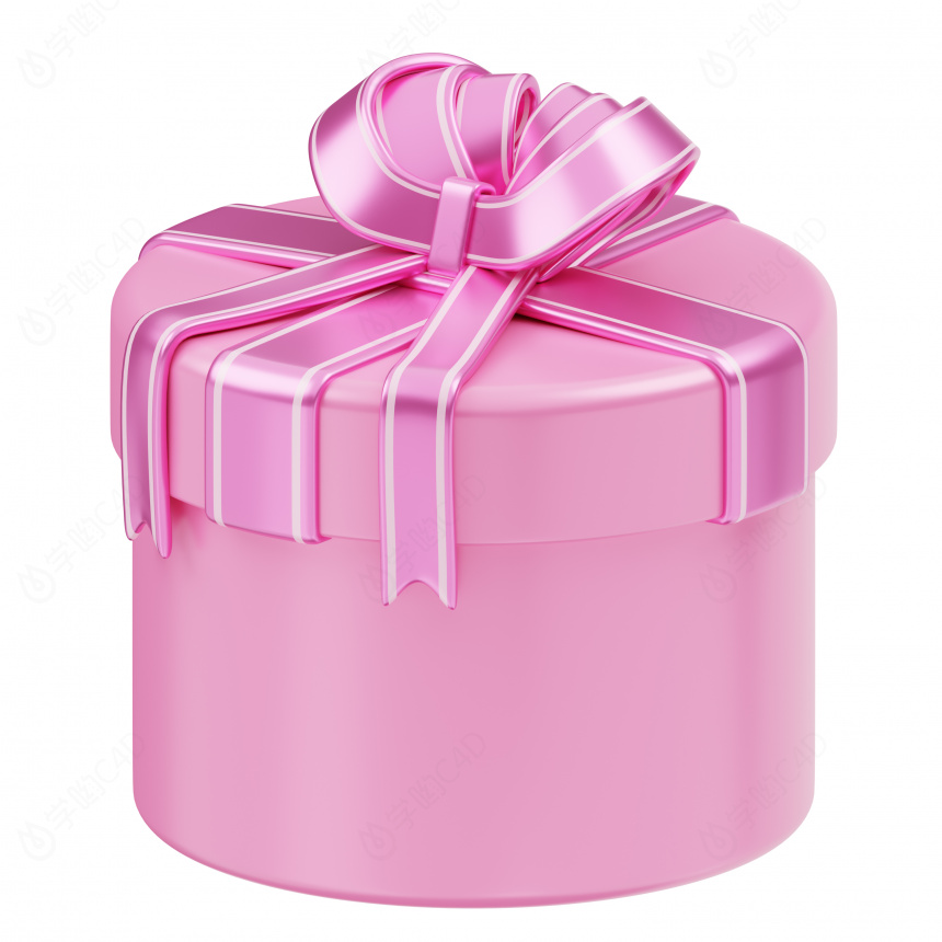精致礼物盒礼品盒粉色心形盒子C4D模型