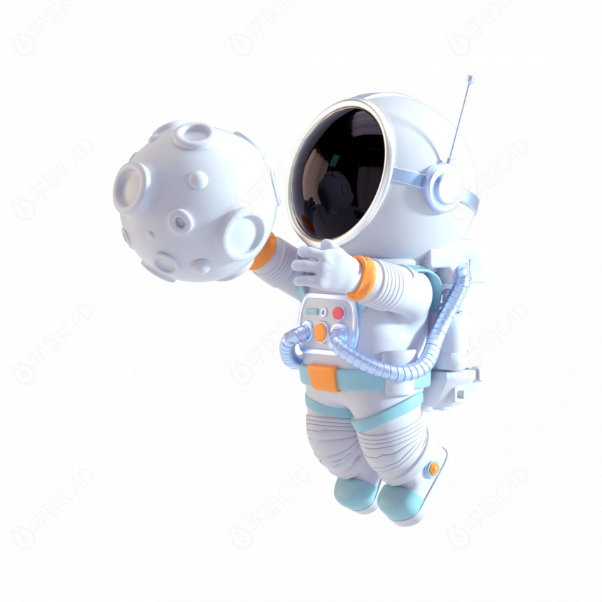 科幻航天头像卡通宇航员C4D模型
