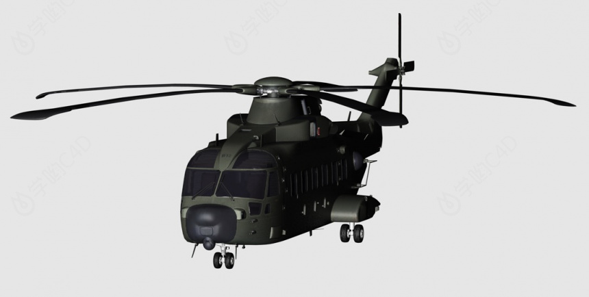 直升机战斗机C4D模型