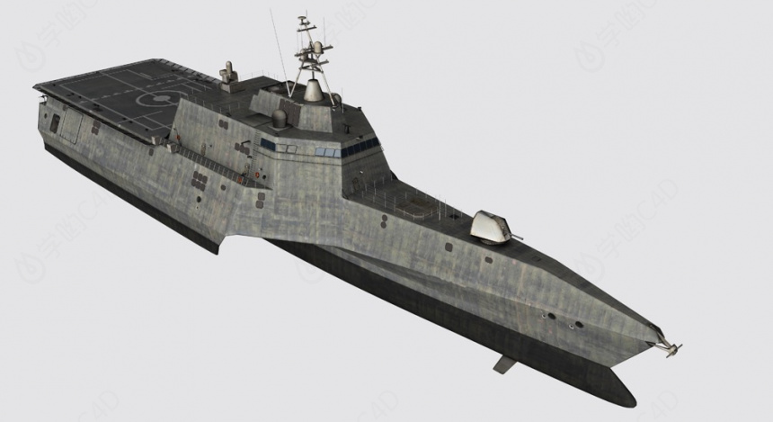 海军战舰C4D模型