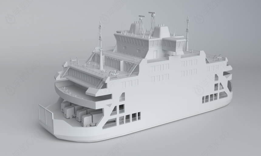 轮船C4D模型