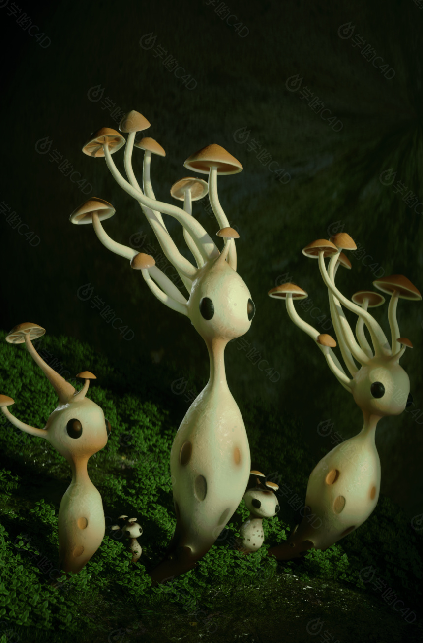 蘑菇精灵C4D模型