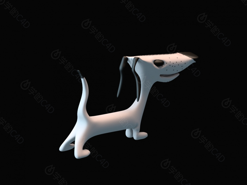 卡通动物白色狗狗C4D模型