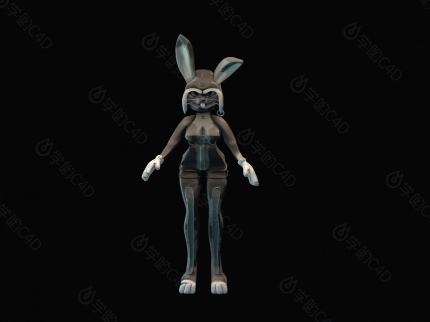 卡通动物人物兔子C4D模型