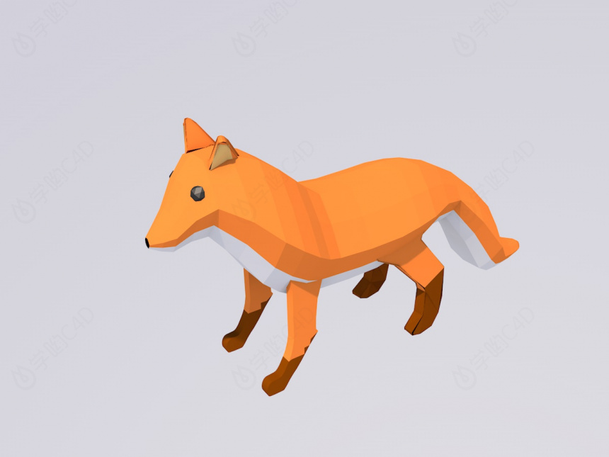 卡通野生肉食动物狐狸C4D模型