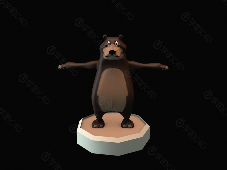 卡通动物熊C4D模型