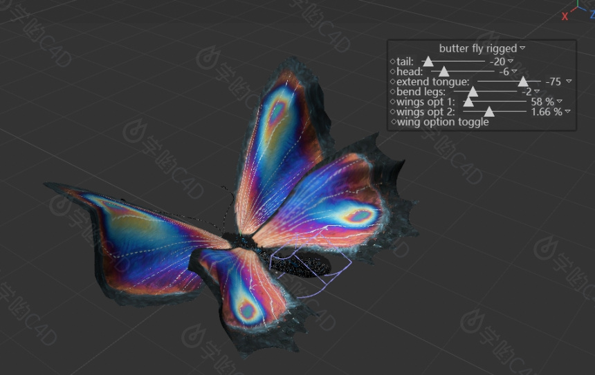  动物昆虫蝴蝶C4D模型