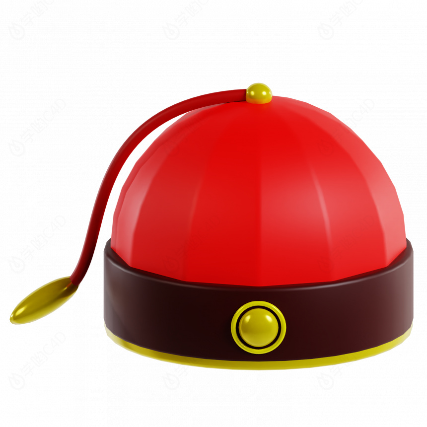 春节喜庆红色新年卡通图标帽子C4D模型