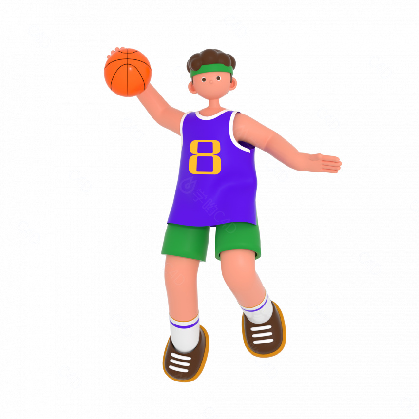 立体打篮球健身锻炼人物C4D模型