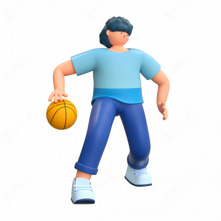 立体篮球动作比赛人物C4D模型