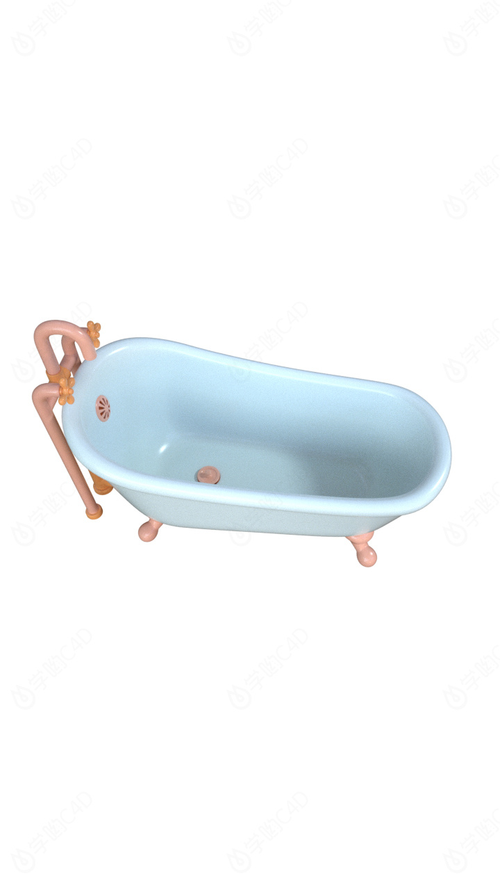 立体家居室内浴缸C4D模型