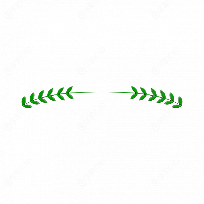 立体分割线绿色植物C4D模型