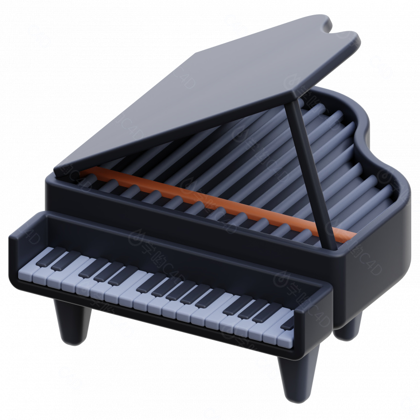 立体演出乐器钢琴C4D模型