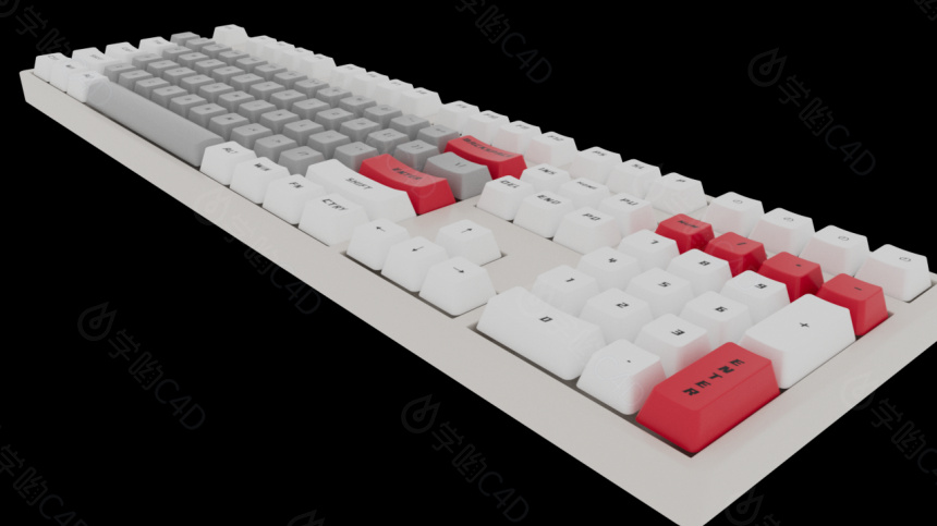 立体键盘C4D模型