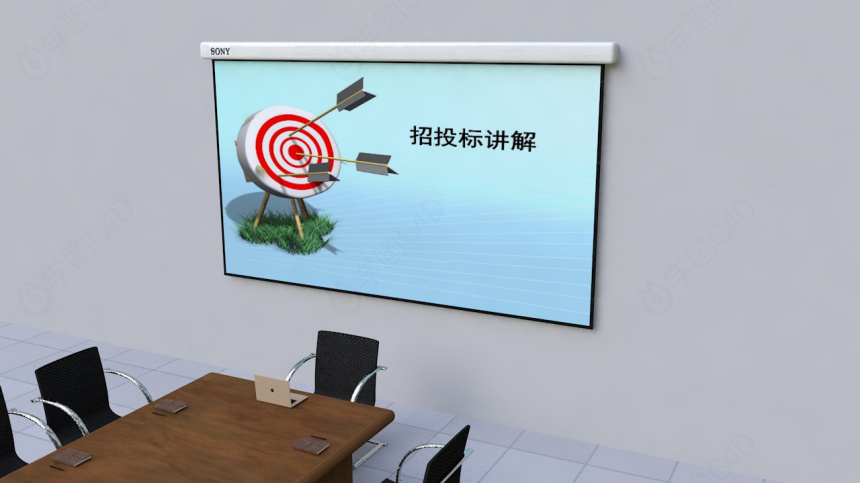 立体会议桌椅投影仪C4D模型