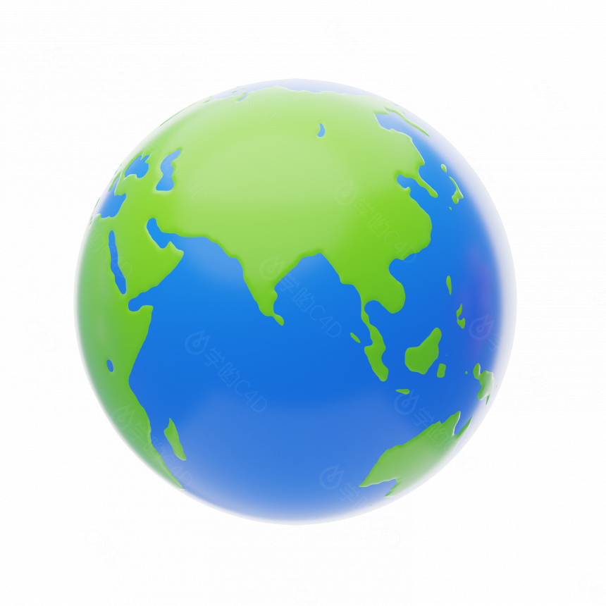 立体地球C4D模型