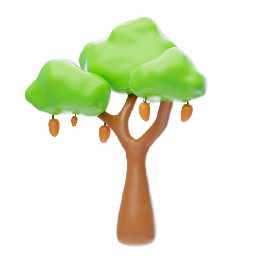 自然植物立体芒果树C4D模型
