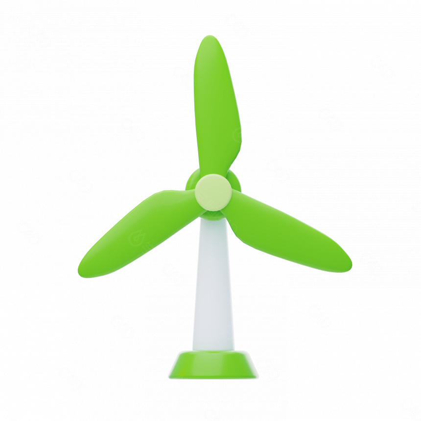 立体绿色风扇C4D模型