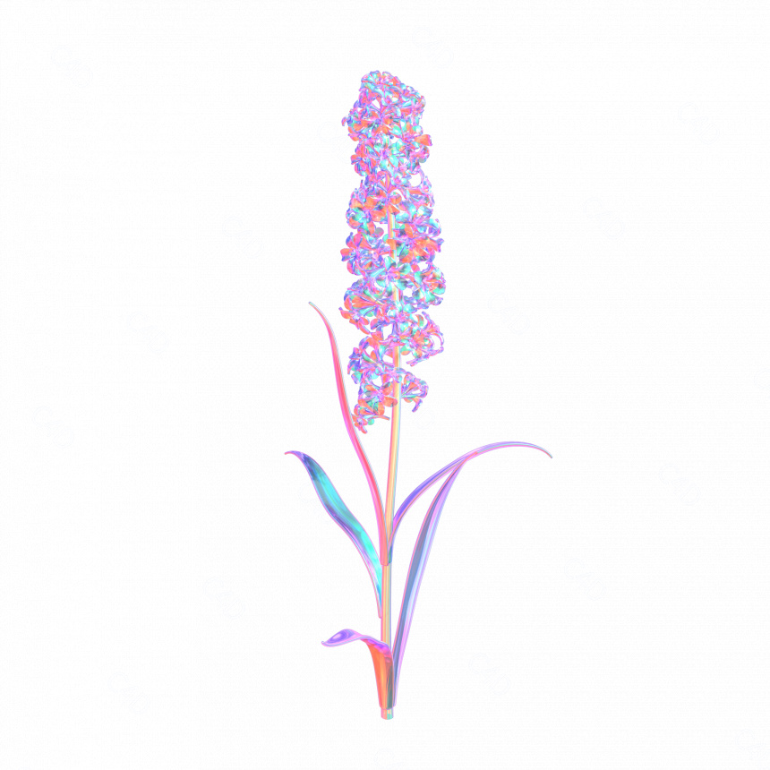 立体炫彩花朵花卉植物C4D模型