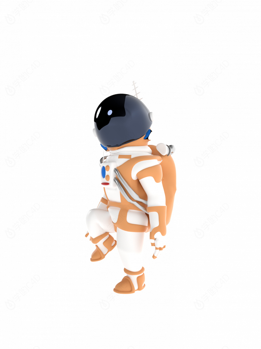 立体航天员太空星球人物C4D模型