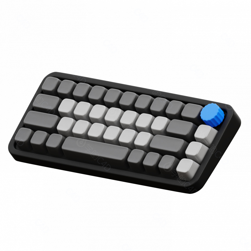 立体现代办公用品键盘C4D模型