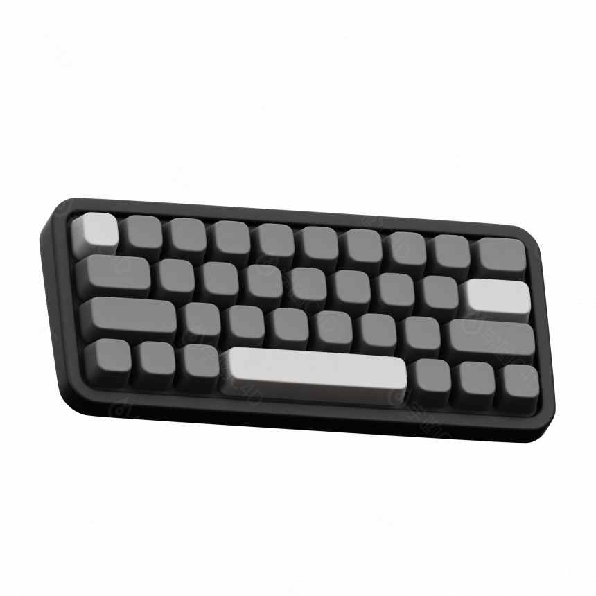 立体现代办公用品键盘C4D模型