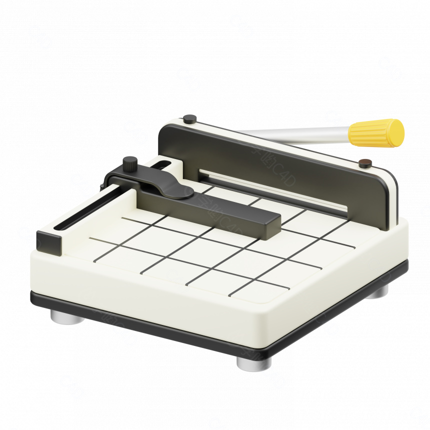 立体卡通打印机办公用品切纸机C4D模型