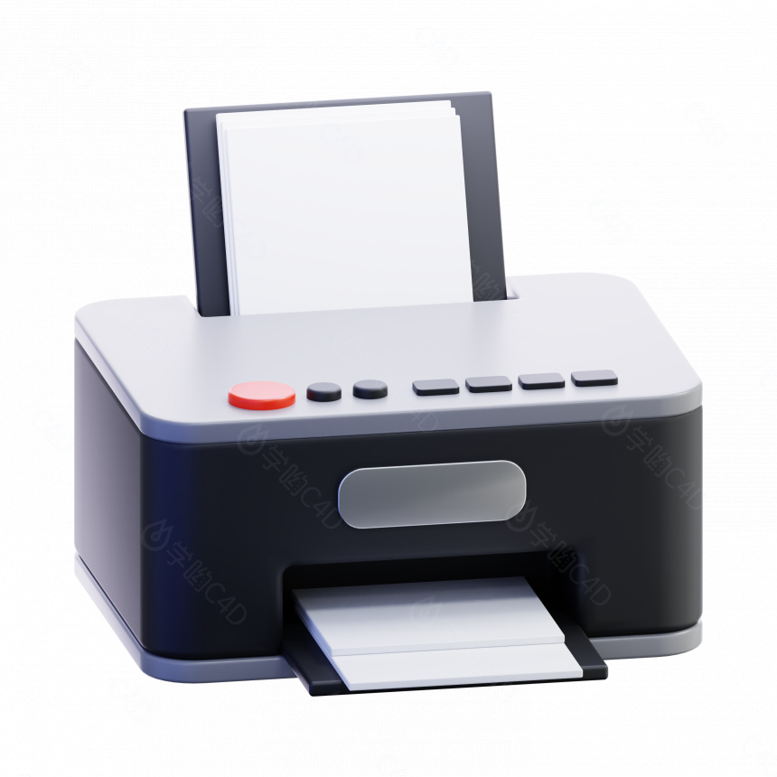 立体卡通电子产品打印机C4D模型