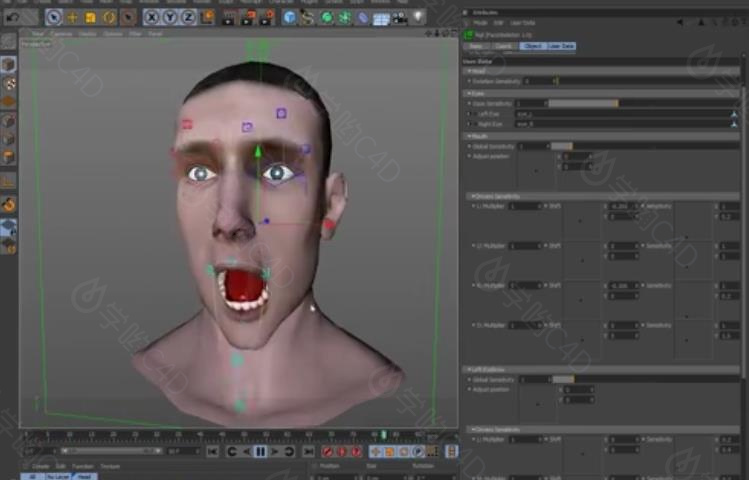 人物表情动画视频面部跟踪控制C4D模型跟踪插件 FaceTracker 1.0