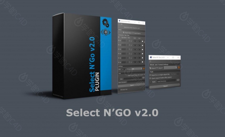 C4D绑定动画插件：Select N'Go v2.0 for Cinema 4D
