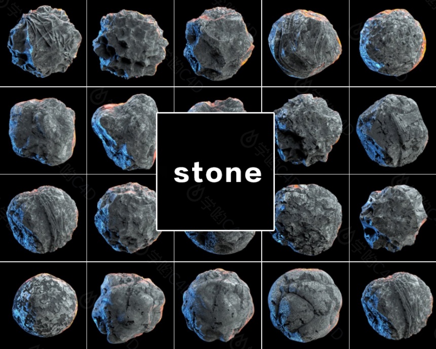 4D灯光预设 Octane渲染器石头渲染场景